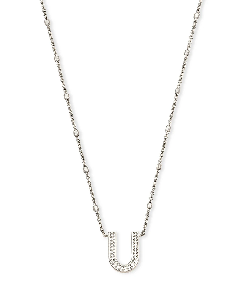 Kendra Scott Letter Initial Pendant Necklace In Silver