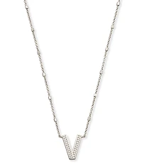 Kendra Scott Letter Initial Pendant Necklace In Silver
