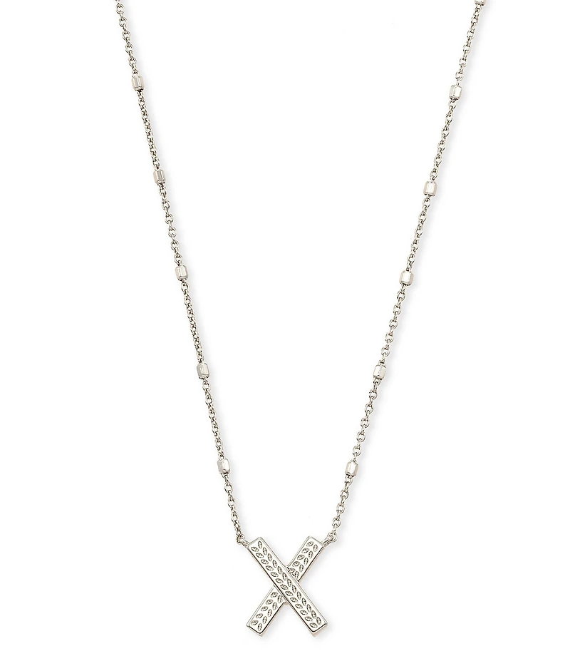 Kendra Scott Letter Initial Pendant Necklace In Silver