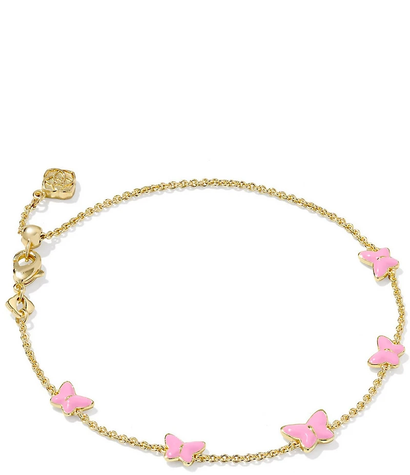 Kendra Scott Lillia Butterfly Enamel Delicate Chain Line Bracelet