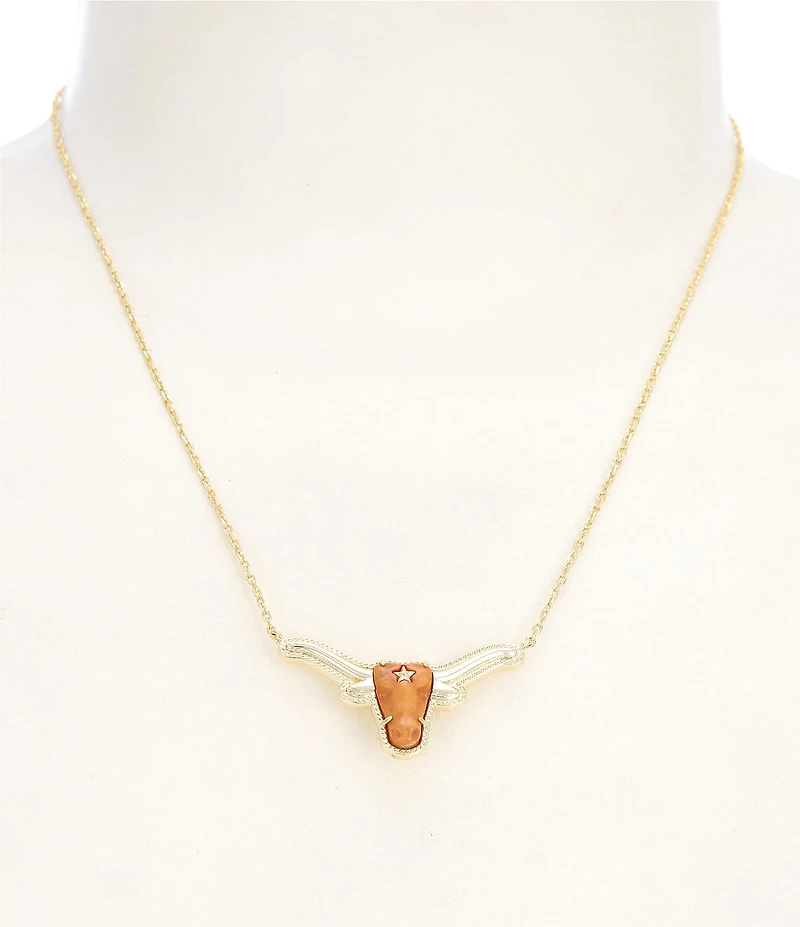 Kendra Scott Game Day Longhorn Short Pendant Necklace
