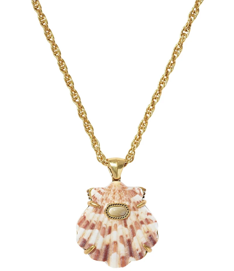 Kendra Scott Lucia Shell Short Pendant Chain Necklace