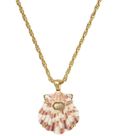 Kendra Scott Lucia Shell Short Pendant Chain Necklace