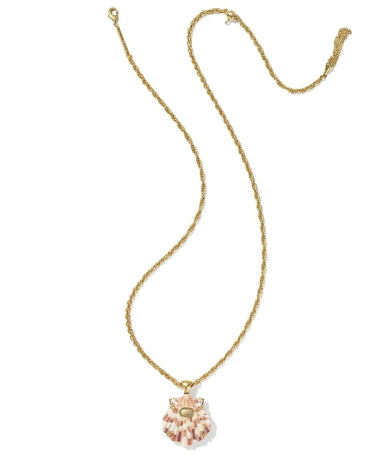 Kendra Scott Lucia Shell Short Pendant Chain Necklace