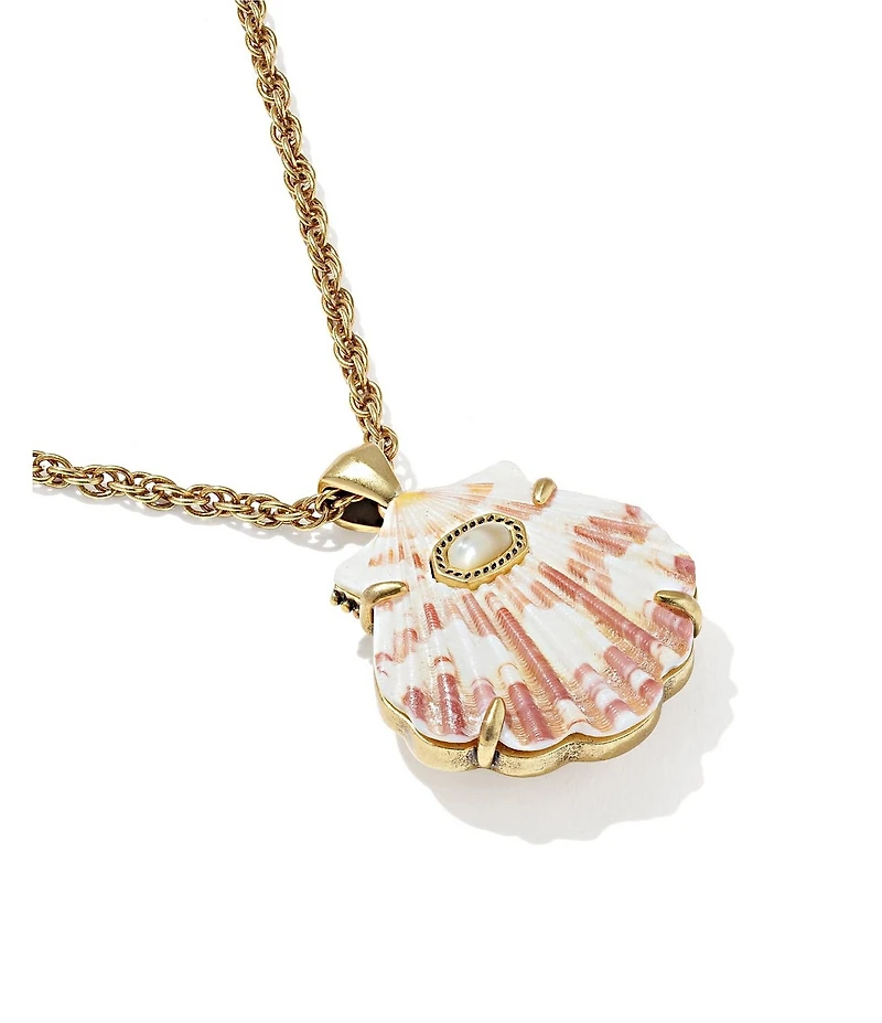 Kendra Scott Lucia Shell Short Pendant Chain Necklace