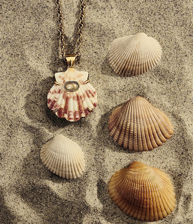 Kendra Scott Lucia Shell Short Pendant Chain Necklace