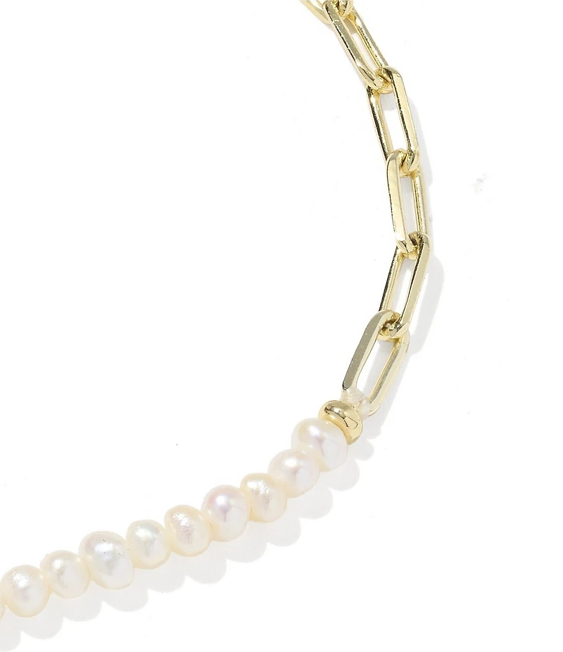 Kendra Scott Markie Freshwater Pearl Half Chain Line Bracelet