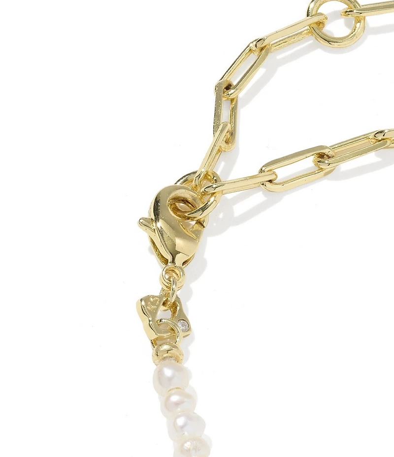 Kendra Scott Markie Freshwater Pearl Half Chain Line Bracelet