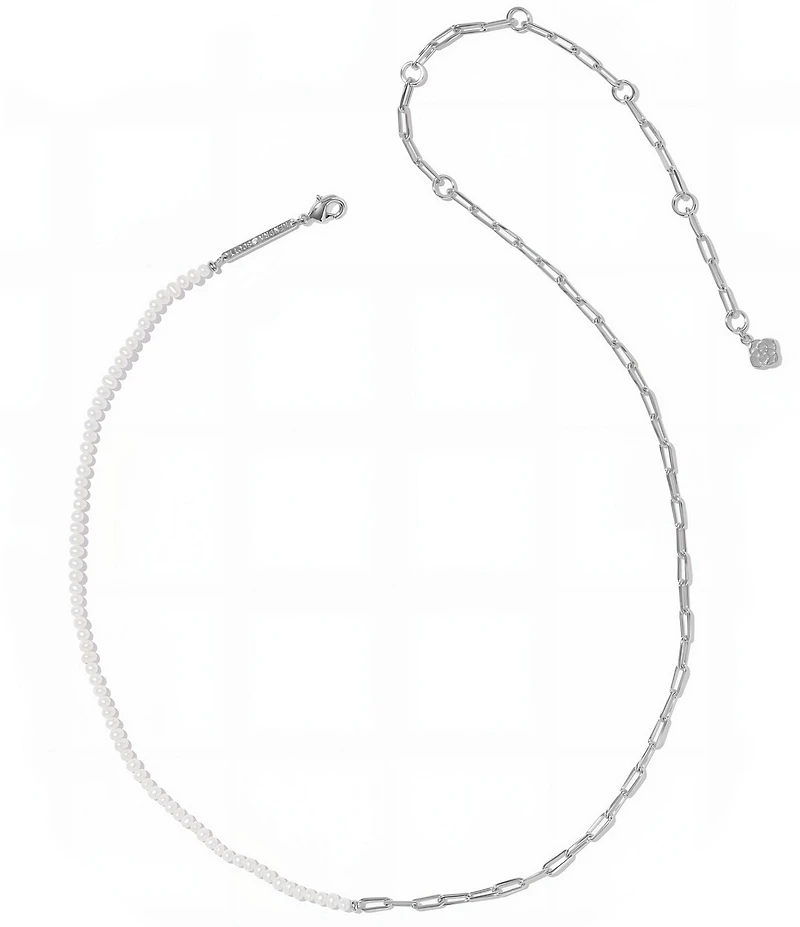 Kendra Scott Markie Freshwater Pearl Half Chain Necklace