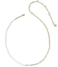 Kendra Scott Markie Freshwater Pearl Half Chain Necklace