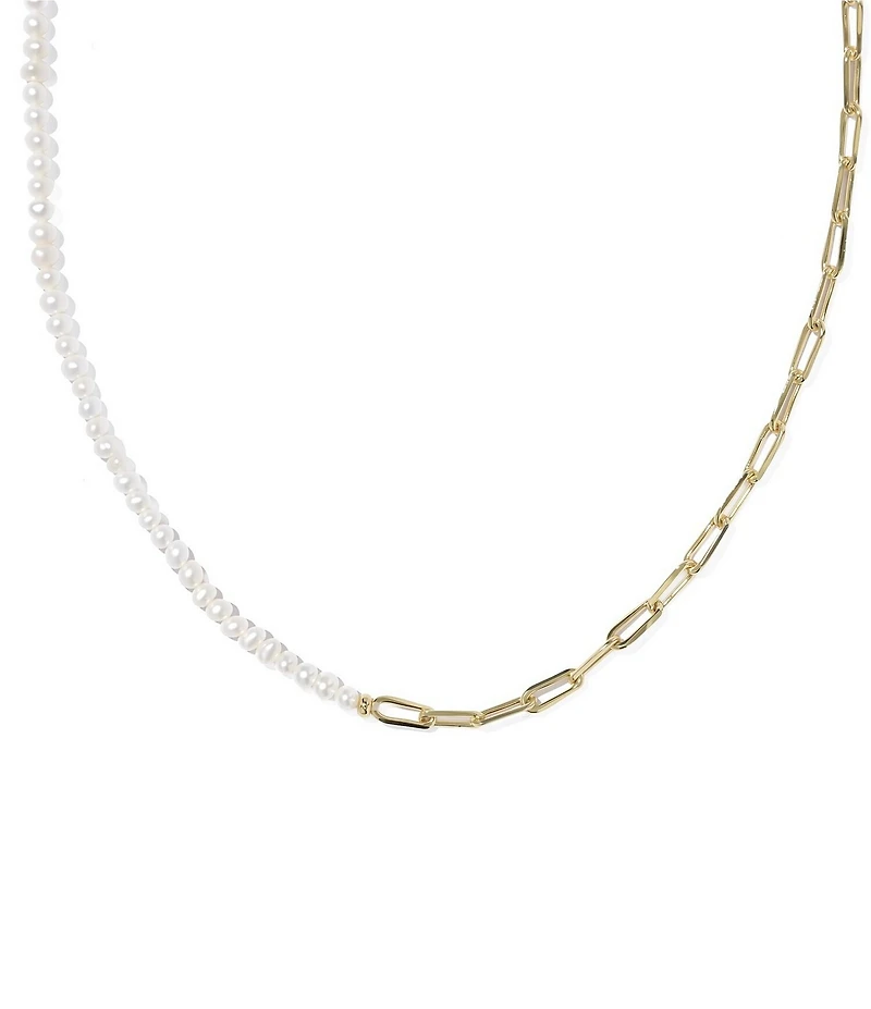 Kendra Scott Markie Freshwater Pearl Half Chain Necklace