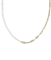 Kendra Scott Markie Freshwater Pearl Half Chain Necklace