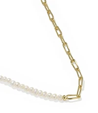 Kendra Scott Markie Freshwater Pearl Half Chain Necklace