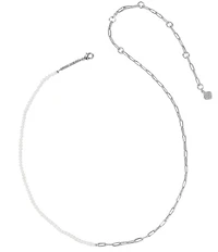 Kendra Scott Markie Freshwater Pearl Half Chain Necklace