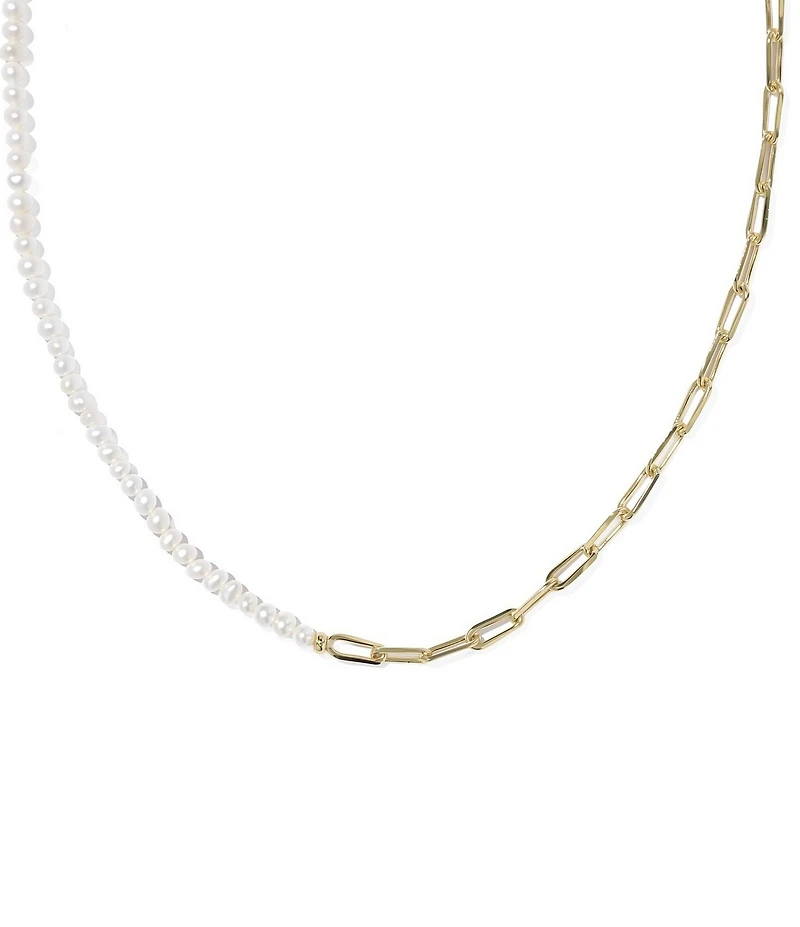 Kendra Scott Markie Freshwater Pearl Half Chain Necklace