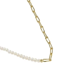 Kendra Scott Markie Freshwater Pearl Half Chain Necklace