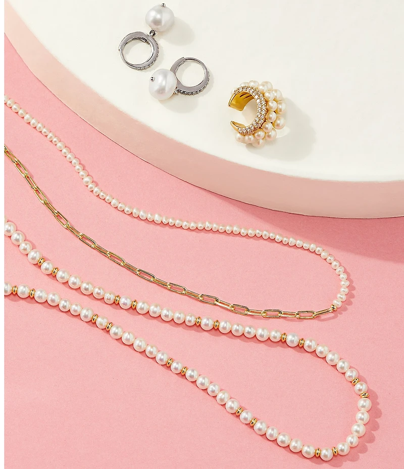 Kendra Scott Markie Freshwater Pearl Half Chain Necklace