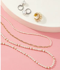 Kendra Scott Markie Freshwater Pearl Half Chain Necklace