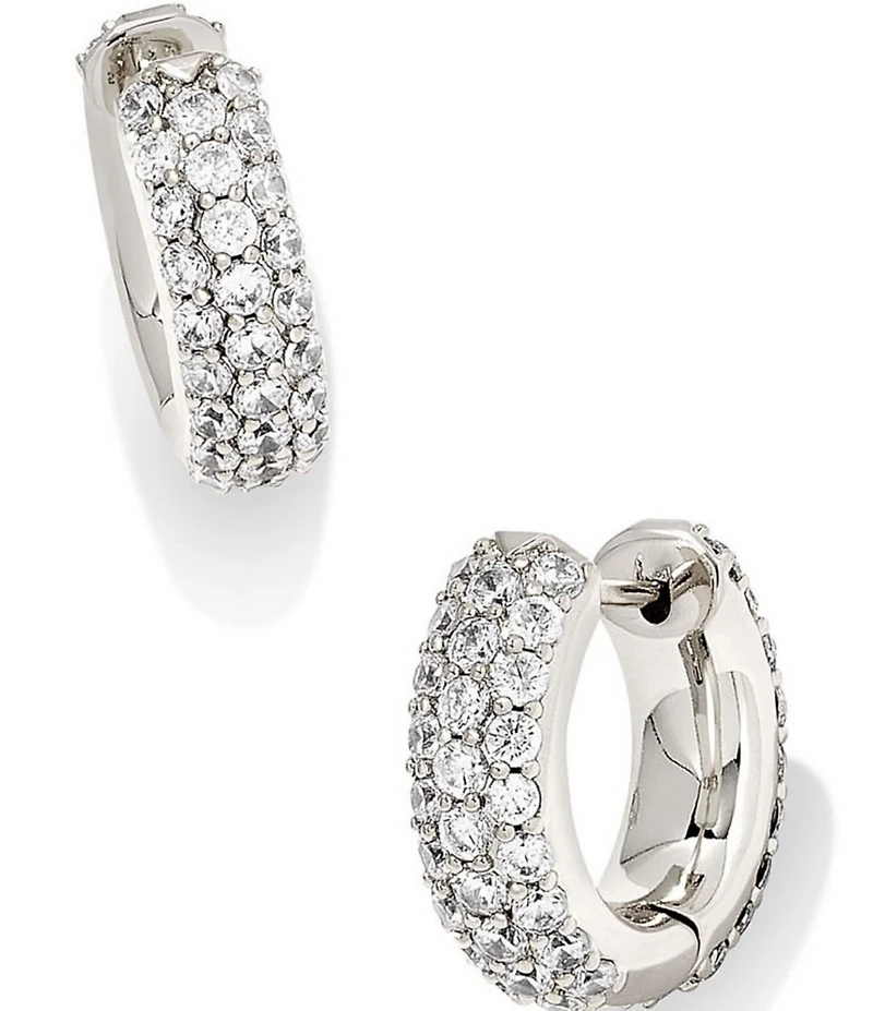 Kendra Scott Mikki Pave Huggie Crystal Hoop Earrings