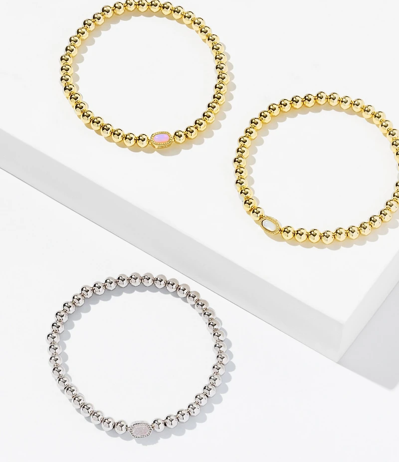 Kendra Scott Mini Elaina Beaded Drusy Stretch Bracelet
