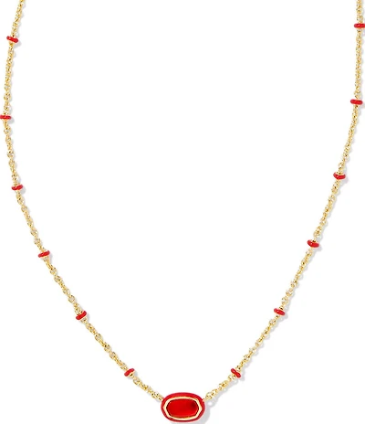 Kendra Scott Mini Elisa Enamel Framed Short Pendant Necklace