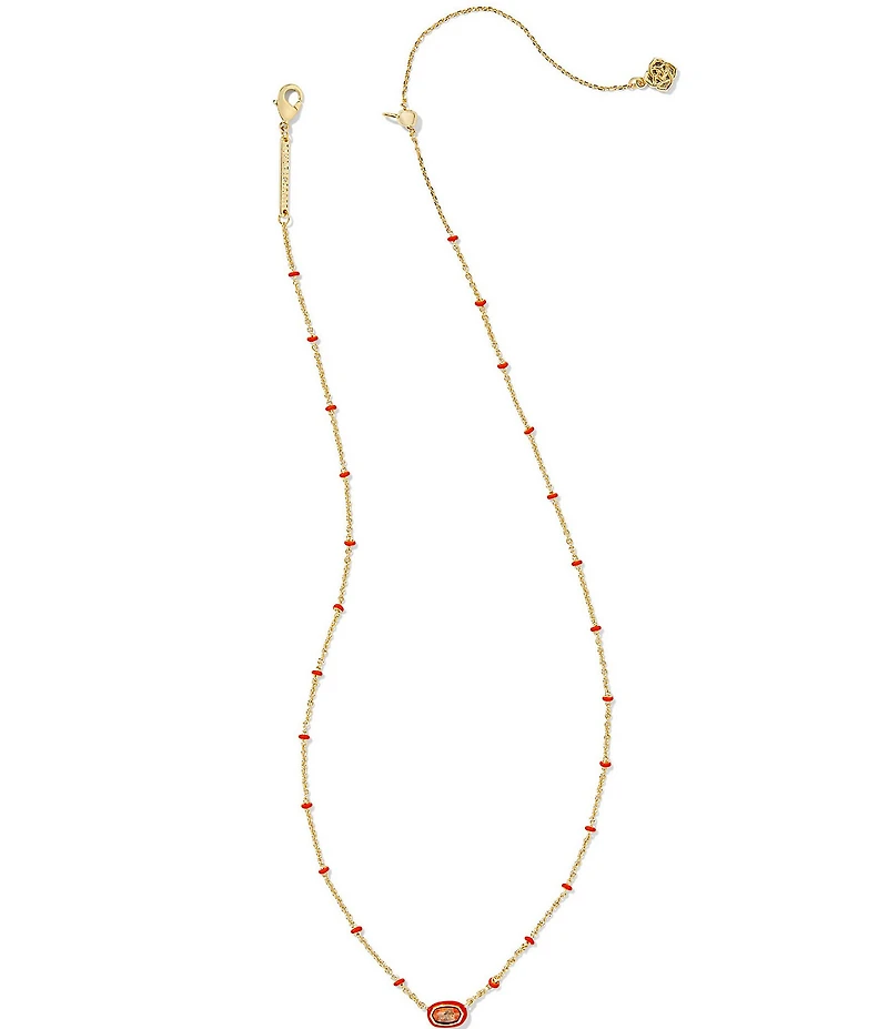 Kendra Scott Mini Elisa Enamel Framed Short Pendant Necklace