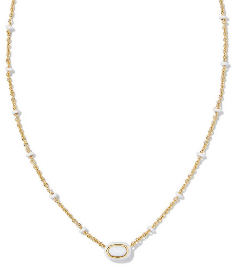 Kendra Scott Mini Elisa Enamel Framed Short Pendant Necklace
