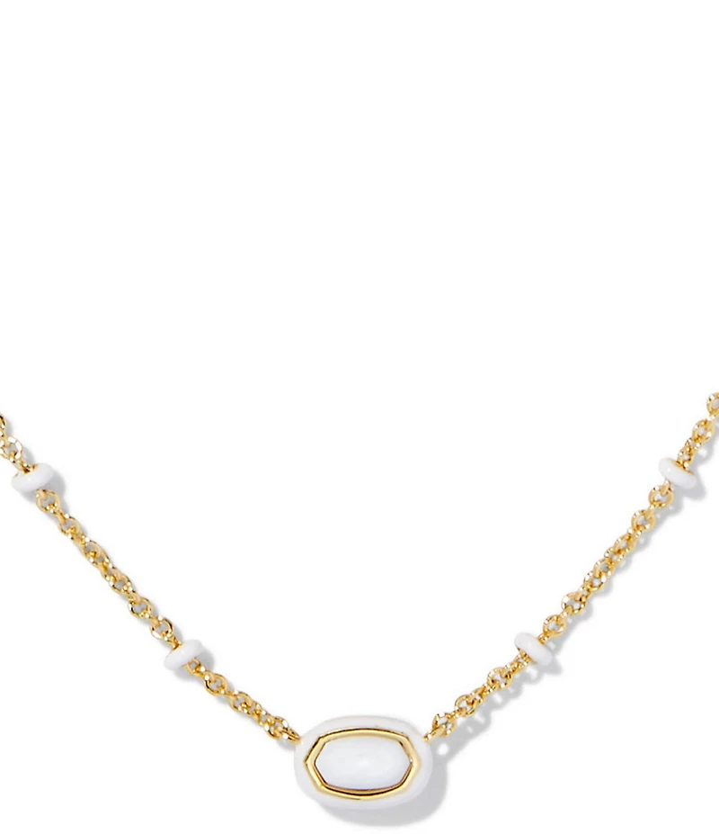 Kendra Scott Mini Elisa Enamel Framed Short Pendant Necklace