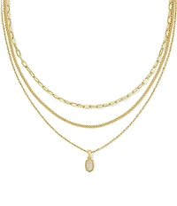 Kendra Scott Mini Elisa Drusy Triple Strand Short Chain Necklace