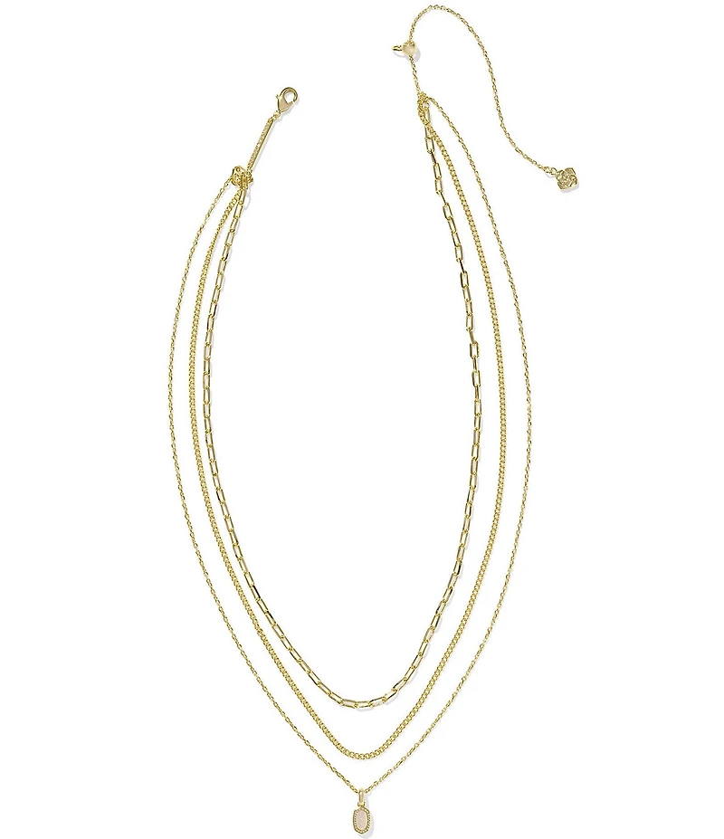 Kendra Scott Mini Elisa Drusy Triple Strand Short Chain Necklace