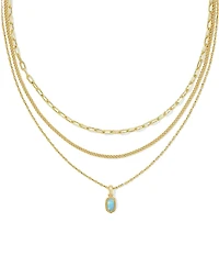 Kendra Scott Mini Elisa Opal Triple Strand Short Chain Necklace