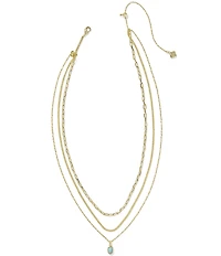 Kendra Scott Mini Elisa Opal Triple Strand Short Chain Necklace