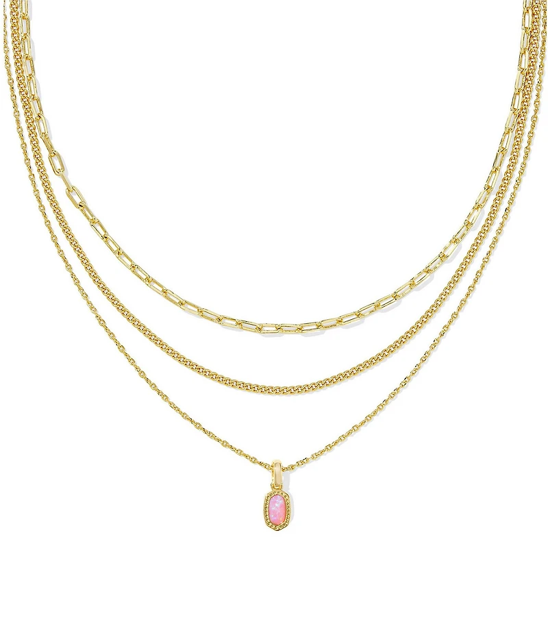 Kendra Scott Mini Elisa Opal Triple Strand Short Chain Necklace