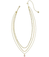 Kendra Scott Mini Elisa Opal Triple Strand Short Chain Necklace