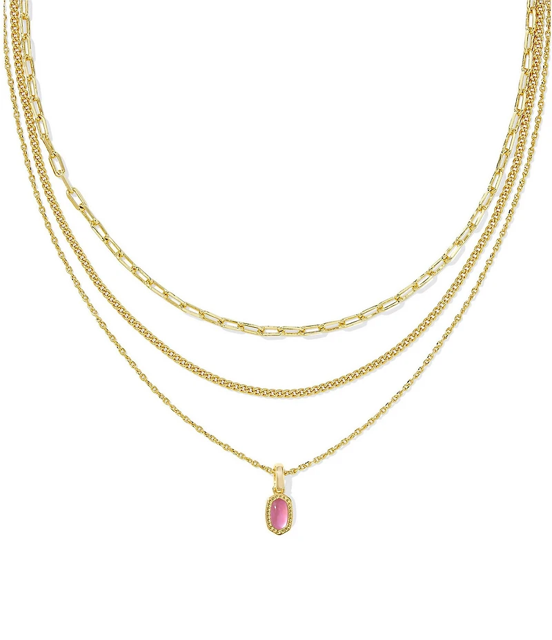 Kendra Scott Mini Elisa Triple Strand Short Chain Necklace
