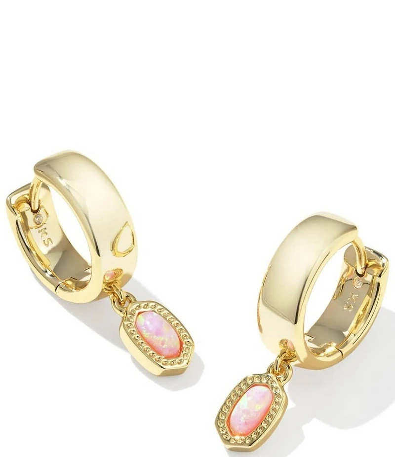 Kendra Scott Mini Ellie Opal Wide Huggie Hoop Earrings