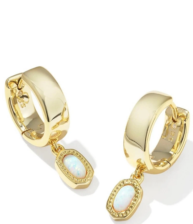 Kendra Scott Mini Ellie Opal Wide Huggie Hoop Earrings