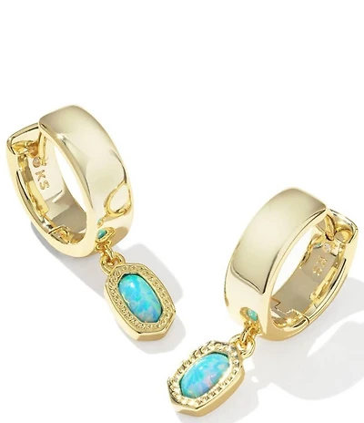 Kendra Scott Mini Ellie Opal Wide Huggie Hoop Earrings