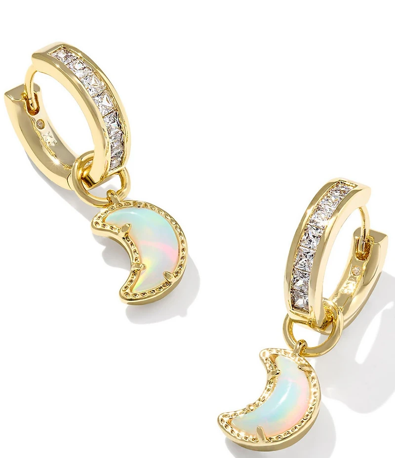 Kendra Scott Moon Huggie Hoop Drop Earrings