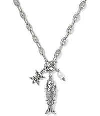 Kendra Scott Parker Fish Charm Long Strand Chain Necklace