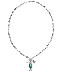 Kendra Scott Parker Fish Charm Long Strand Chain Necklace