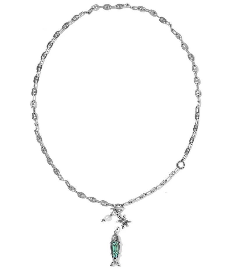 Kendra Scott Parker Fish Charm Long Strand Chain Necklace