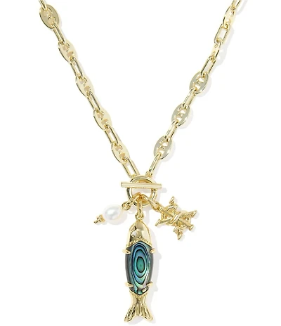 Kendra Scott Parker Fish Charm Long Strand Necklace