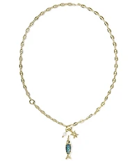 Kendra Scott Parker Fish Charm Long Strand Chain Necklace
