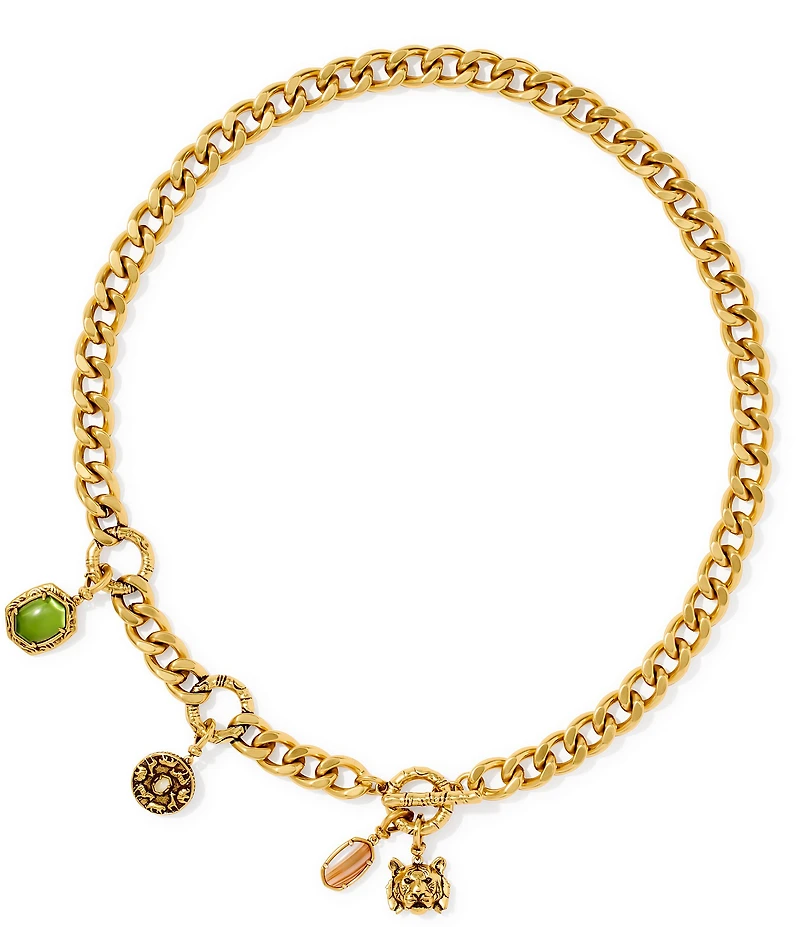 Kendra Scott Raina Safari Tiger Charm Statement Necklace