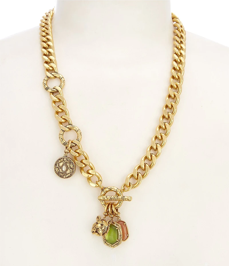 Kendra Scott Raina Safari Tiger Charm Statement Necklace