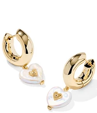 Kendra Scott Sasha Heart Pearl Huggie Hoop Drop Earrings