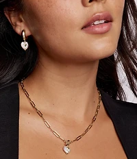 Kendra Scott Sasha Heart Pearl Huggie Hoop Drop Earrings