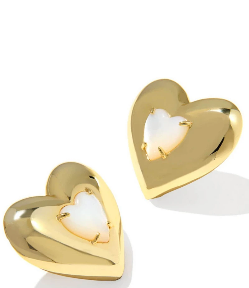 Kendra Scott Sasha Pearl Heart Stud Earrings