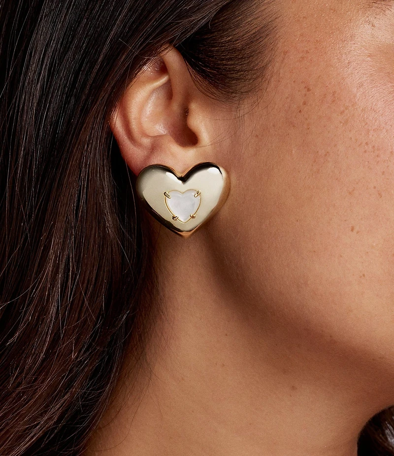 Kendra Scott Sasha Pearl Heart Stud Earrings